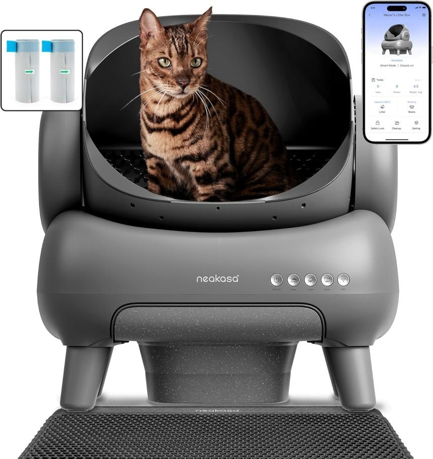 Neakasa M1 Bac à litière XXL ouvert sur le dessus – Autonettoyant