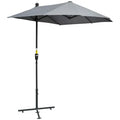 Outsunny Demi-parasol avec manivelle et ventilation