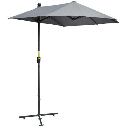 Outsunny Demi-parasol avec manivelle et ventilation