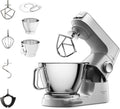 Kenwood Titanium Chef Baker KVL85.424SI Robot pâtissier avec balance intégrée – Kit pâtisserie 4 pièces, bols 7 L et 5 L, vitesse variable, 1200 W, argent