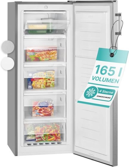 Bomann Congélateur armoire 165 L – 5 tiroirs, porte réversible, bac à glaçons inclus, GS 7317.1 blanc 1