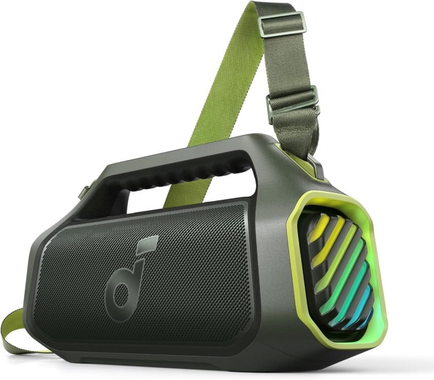 soundcore Boom 2 Plus Enceinte extérieure 140 W – 2+2 canaux, BassUp 2.0, 20 h, charge rapide, IPX7, éclairage RGB, USB-C, batterie externe, Bluetooth 5.3, portable