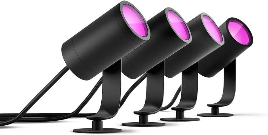 Philips Hue White & Color Ambiance Lily Spot de jardin – Extension pour éclairage extérieur d’ambiance