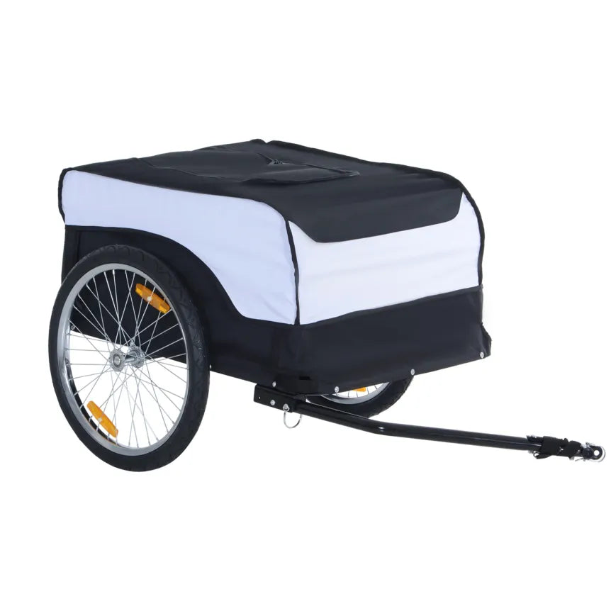 HOMCOM Remorque vélo pliable avec grande caisse de transport 1