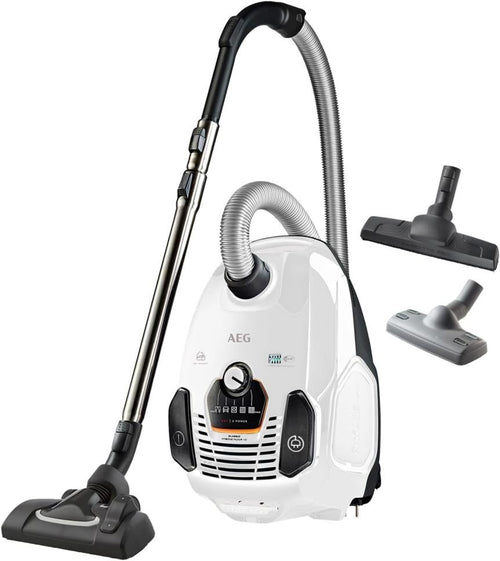 AEG VX7-2-IW-S Aspirateur – Roues souples 360°, seulement 69 dB(A), accessoires, poignée Ergo, filtre lavable, 650 W, rayon 12 m, blanc 1
