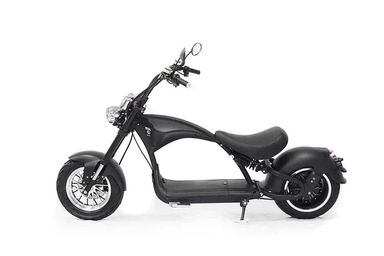 Mangosteen M1P Chopper électrique noir mat – Moteur sans balais 2000 W, vitesse maximale 60 km/h