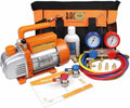BACOENG Kit pompe à vide pour climatisation HVAC / auto – Recharge de réfrigérant, compatible R134A, R410A, R407C et R32