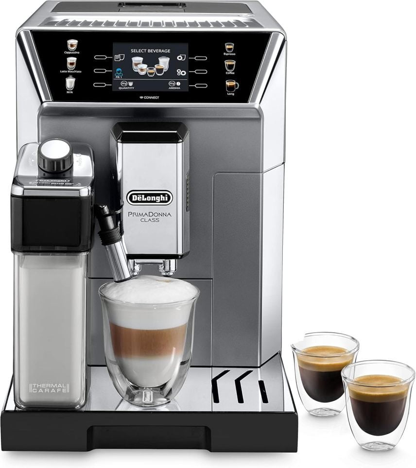 De'Longhi Eletta Evo ECAM 46.860.B Machine à café automatique – Système lait LatteCrema, cappuccino/espresso en un geste, écran LCD et touches tactiles, noir