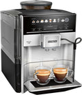 Siemens EQ6 plus s300 TE653501DE Machine à café automatique – Nombreuses boissons, mousseur à lait, broyeur céramique, double tasse, détartrage et nettoyage vapeur auto, 1500 W, argent
