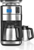 BEEM FRESH-AROMA-PERFECT II Cafetière filtre avec broyeur – Inox, verseuse isotherme, minuterie 24 h, 1000 W, bac à grains 180 g