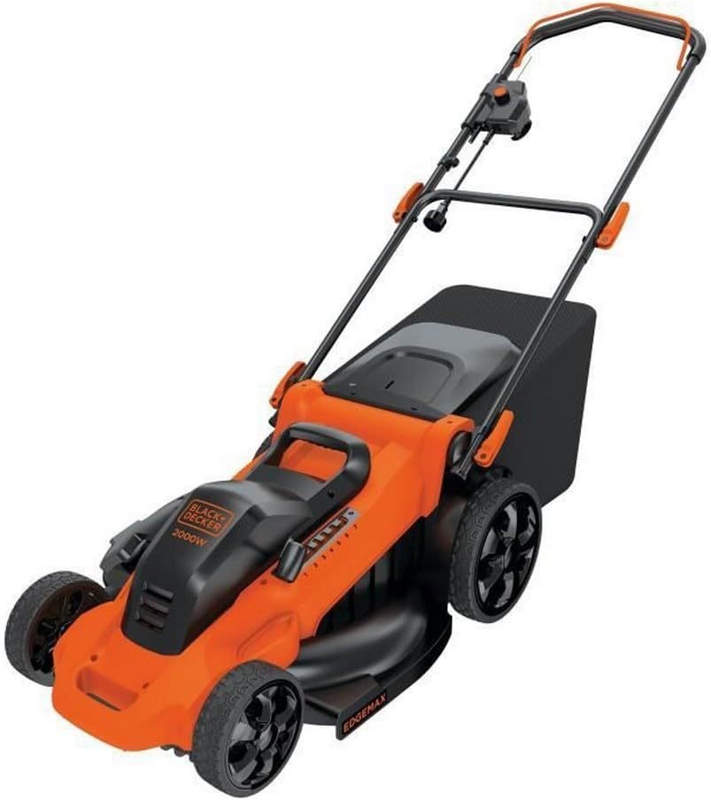 BLACK+DECKER LM2000 Tondeuse électrique 3-en-1 2000 W – Coupe 48 cm, bac 50 L