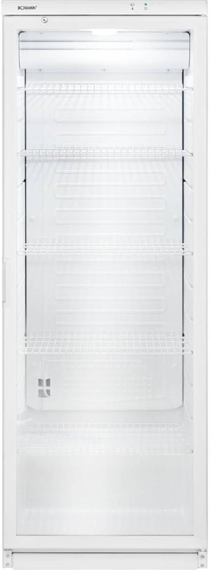 Bomann Réfrigérateur vitré 347 L – Réfrigérateur à boissons verrouillable, 6 clayettes réglables 30 kg, éclairage LED, KSG 7351 noir