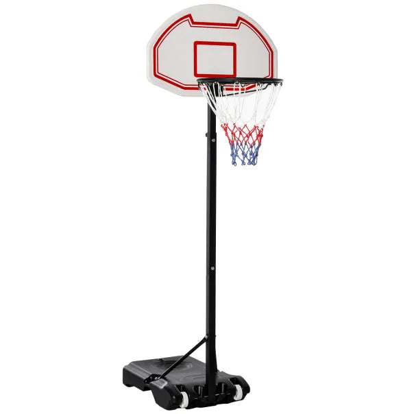 HOMCOM Panier de basket enfant extérieur – Réglable en hauteur et sur roulettes