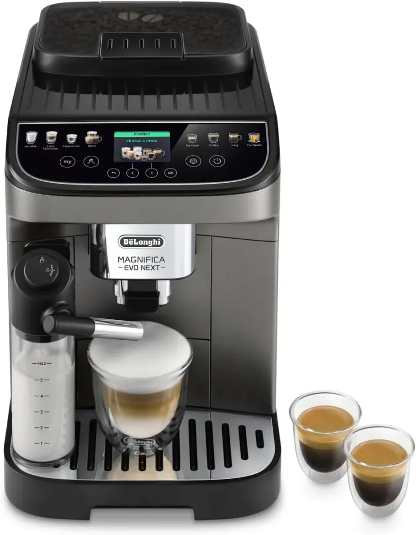 De'Longhi Magnifica Evo ECAM 292.81.B Machine à café automatique – Système LatteCrema, 7 touches directes pour cappuccino, espresso et autres boissons