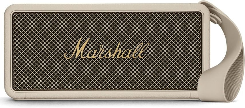 Marshall Middleton Enceinte Bluetooth portable sans fil – Plus de 20 h d’autonomie, étanche IP67, crème