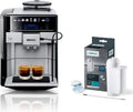 SIEMENS Machine à café automatique EQ6 plus s700 TE657503DE, pour de nombreuses spécialités de café, buse à mousse de lait, moulin en céramique, fonction double tasse, anticalcaire, nettoyage vapeur automatique, 1500 W, acier inoxydable 1