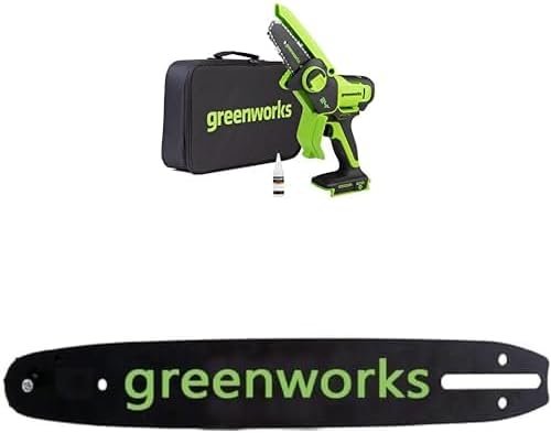 Greenworks Mini-tronçonneuse sans fil 24 V 10 cm (4 pouces) – Sans batterie ni chargeur, guide 10 cm inclus