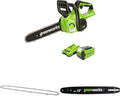 Greenworks Tronçonneuse sans fil 40 V, guide 30 cm – Batterie 2 Ah, chargeur, chaîne de rechange et guide 30 cm inclus