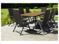 Salon de jardin tressé Valencia 9 pièces – Table extensible et 8 fauteuils pliants, marron
