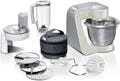 Bosch Série 4 MUM58720 Robot pâtissier – Bol inox 3,9 L, blender 1,25 L, mouvement planétaire, crochet, fouet, râpe 3 disques, 1000 W, rouge foncé/argent