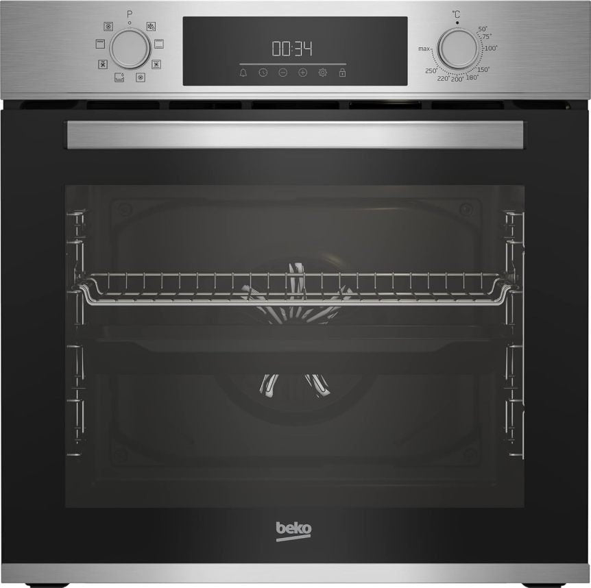 Beko BBSM12340X Ensemble four encastrable + plaque induction – 4 zones, four 72 L à 8 modes, sécurité enfant, touches sensitives, noir/inox 1