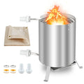 Sonnewelt Chauffage de piscine baril à feu avec serpentin chauffant, acier inoxydable