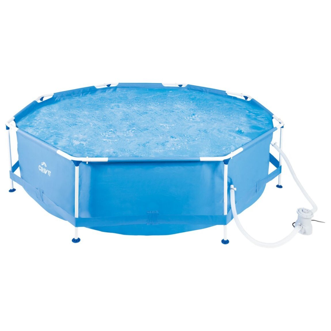 CRIVIT Piscine tubulaire Ø 300 × H 76 cm avec pompe filtrante – Article de second choix, comme neuf