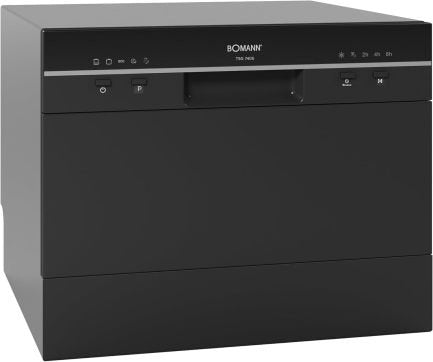 Bomann TSG 7405 Mini lave-vaisselle avec raccordement d’eau – Tuyau inclus, silencieux, anti-débordement, idéal petite cuisine/camping, noir