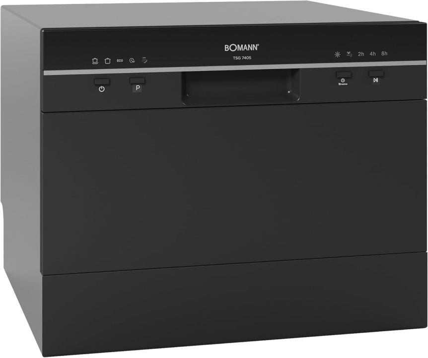 Bomann TSG 7405 Mini lave-vaisselle avec raccordement d’eau – Tuyau inclus, silencieux, anti-débordement, idéal petite cuisine/camping, noir 1
