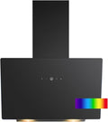 Bomann DU 7611 G Hotte inclinée 60 cm – Éclairage d’ambiance LED, recyclage/évacuation, matériel de montage inclus