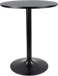 KKTONER Table de bar ronde type bistrot – Noir – Description du produit