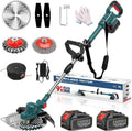 Hengriacly Coupe-bordures sans fil 21 V – Compatible batteries Makita, brosse désherbante, moteur brushless 750 W, 2 batteries 4,0 Ah et chargeur inclus