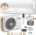 Kältebringer Climatiseur split Quick Connect 12 000 BTU (3,4 kW) avec chauffage – Wi-Fi/app, jusqu’à 91 m², très silencieux, 5 m de cuivre, R32, matériel et support mural inclus