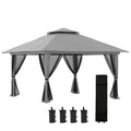 Outsunny Barnum pliant réglable en hauteur UV50+ avec roulettes