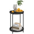 HOMCOM Table d’appoint polyvalente à 2 étagères