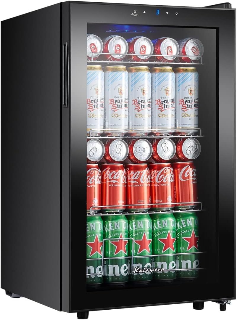 Kalamera Réfrigérateur à boissons / bière 86 L KRC-86GE – Panneau tactile, zone 3-18 °C, éclairage LED bleu, 41 dB