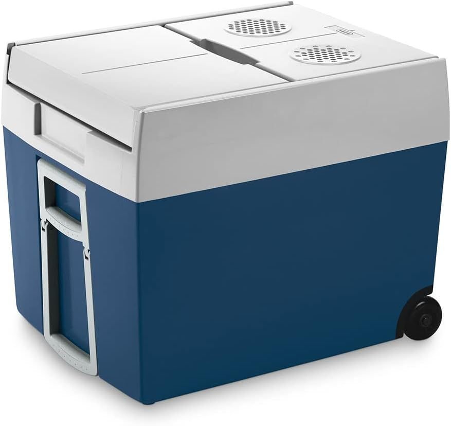 Mobicool MT48W AC/DC Glacière électrique à roulettes 48 L – Pour caisse de boissons, 12 V/230 V, voiture, camion, bateau et camping-car, bleu