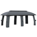 Outsunny Pavillon de jardin avec toit ventilé et rideaux