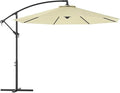 Outsunny Demi-parasol avec manivelle et ventilation