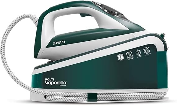 Polti Vaporella Express VE30.20 Centrale vapeur – Pression vapeur 8 bars, réservoir d'eau 1,6 L, commande numérique, fonction Eco, Vert/Blanc