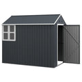 Outsunny Grand abri de jardin en acier – Ventilé et verrouillable