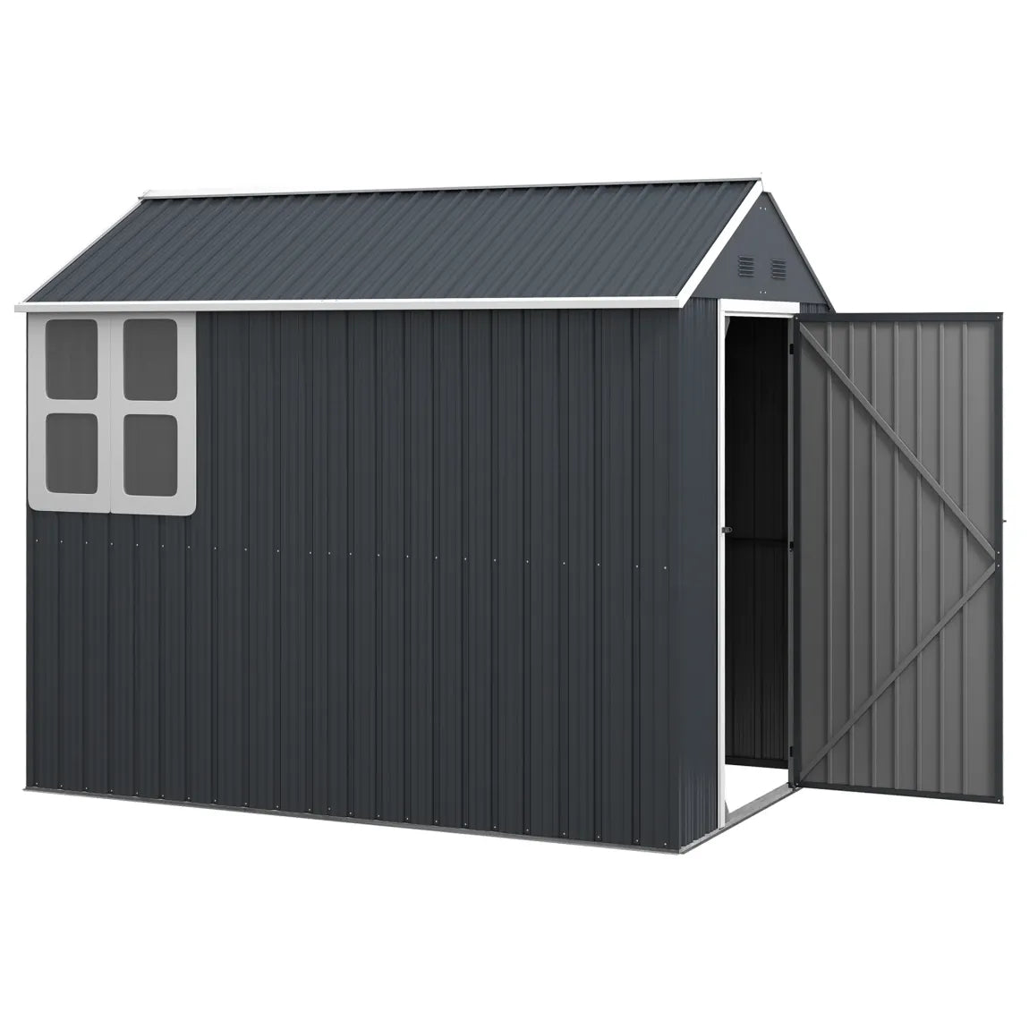 Outsunny Grand abri de jardin en acier – Ventilé et verrouillable