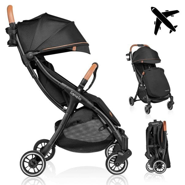 LIONELO Julie One Poussette buggy jusqu'à 22 kg, dossier et repose-pieds réglables, moustiquaire, chancelière, porte-gobelet et sac de transport, pliable