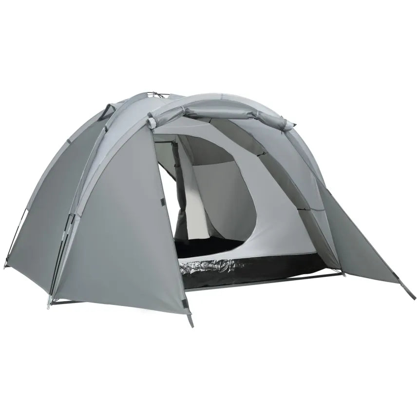 Outsunny Tente de camping dôme 2 à 3 personnes, extensible, 4 portes 1