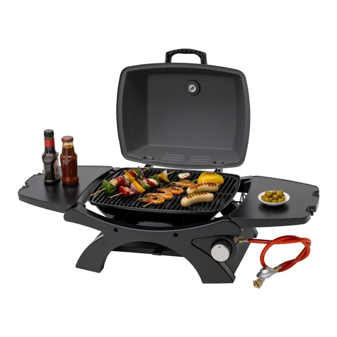 Tepro Abington Barbecue à gaz de table – 3,2 kW, brûleur inox, support cartouche de gaz, article de second choix, bon état