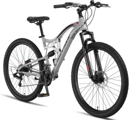 Chillaxx Bike Falcon Premium VTT 24/26/27,5/29″ – Freins à disque, 21 vitesses, tout suspendu, pour adolescents et adultes