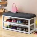 Gzz Banc à chaussures style nordique 2 niveaux – 60 × 30 × 44 cm, assise et rangement, aspect bois