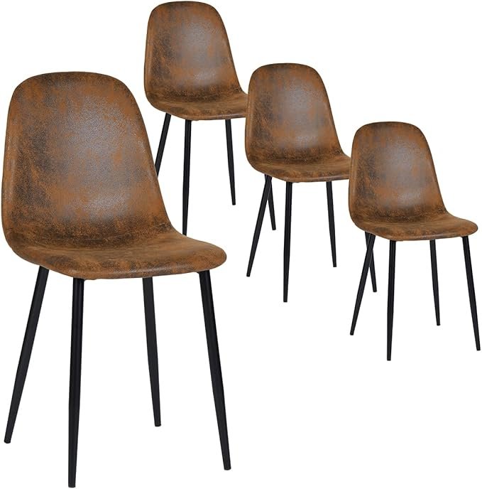 FurnitureR Lot de 4 chaises de salle à manger en suédine – Description du produit