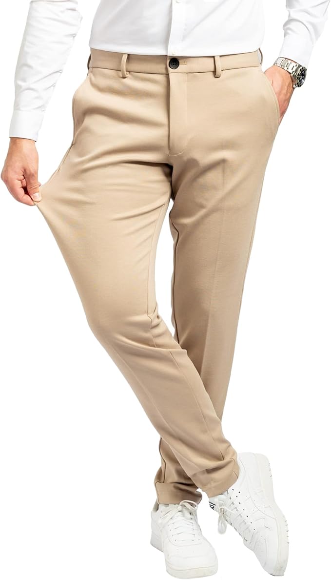 Pantalon Performance homme – Coupe slim stretch, pantalon élégant pour bureau, loisirs et quotidien