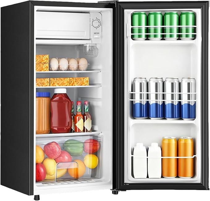 HAILANG Mini-réfrigérateur 88 L avec compartiment congélateur – 5 niveaux de température, porte unique